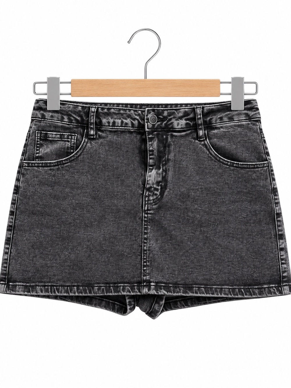 Windsor Denim Black Acid Wash Skort Size XL Strech Y2K